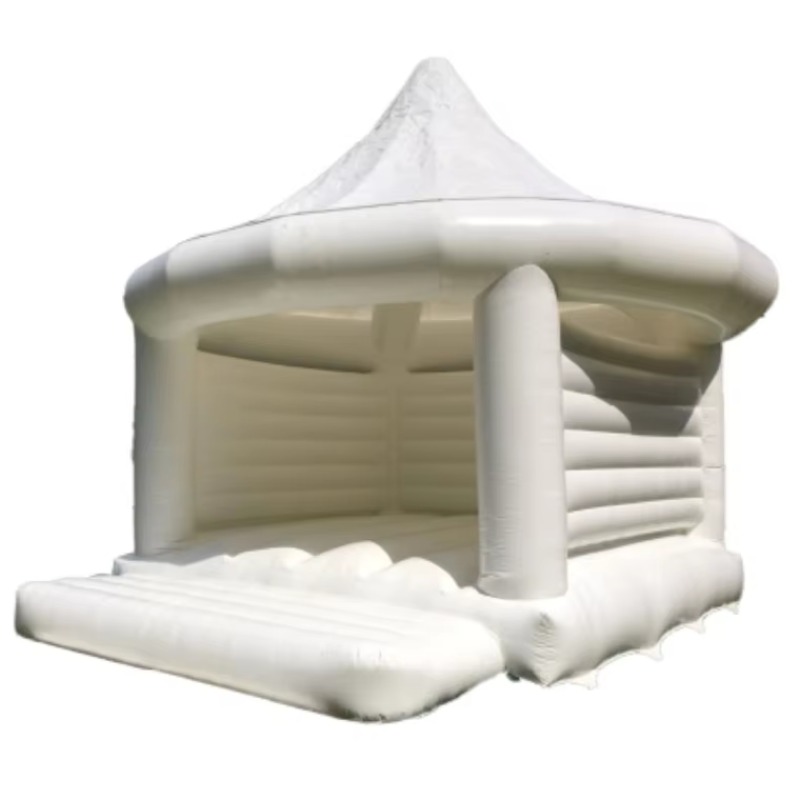 Kids Outdoor Games - Inflatable White Wedding Bouncy House Outdoor