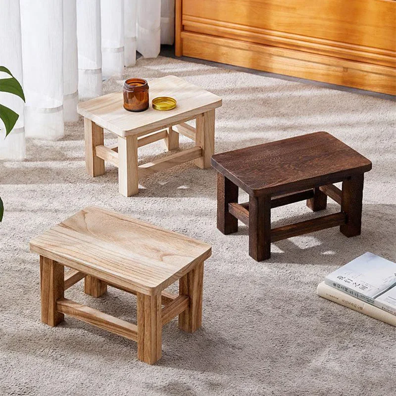 Kids Outdoor Table And Chairs - Solid Wood Stool Adult Shoe Changing