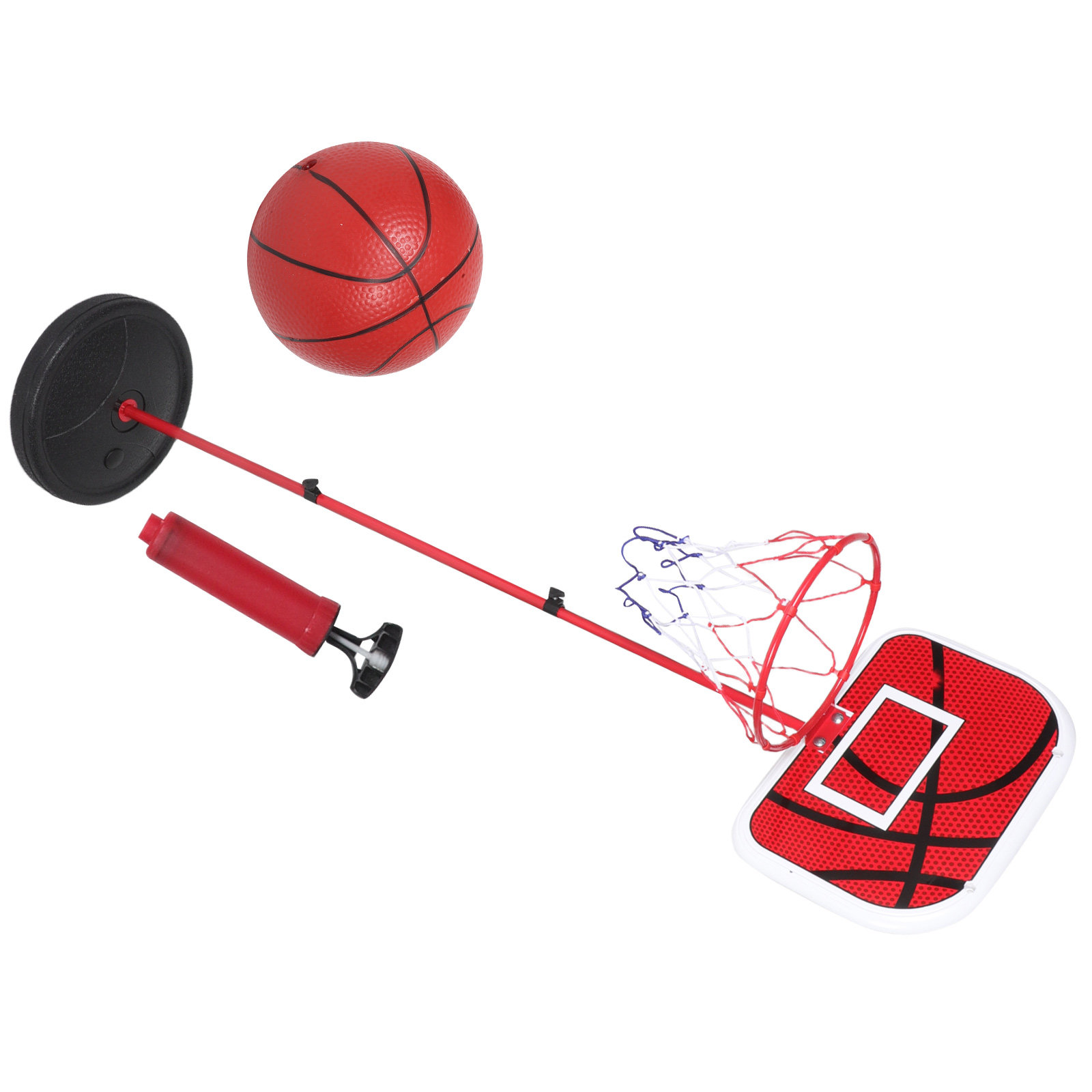Basketball Hoop Outdoor - 1Set Basketball Hoop Adjustable Height Iron