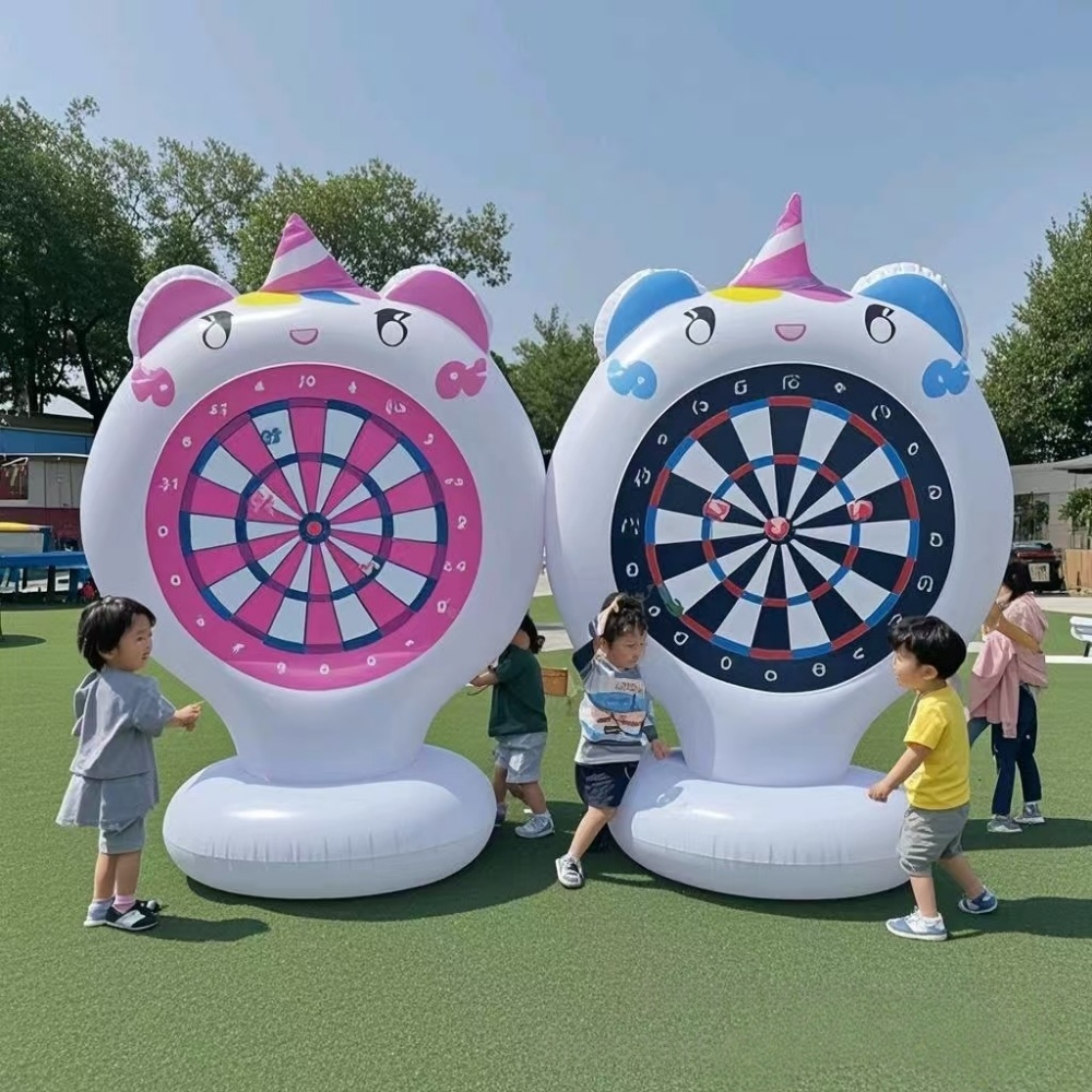Kids Outdoor Garden Toys - Inflatable Unicorn Throwing Game Target Sticky