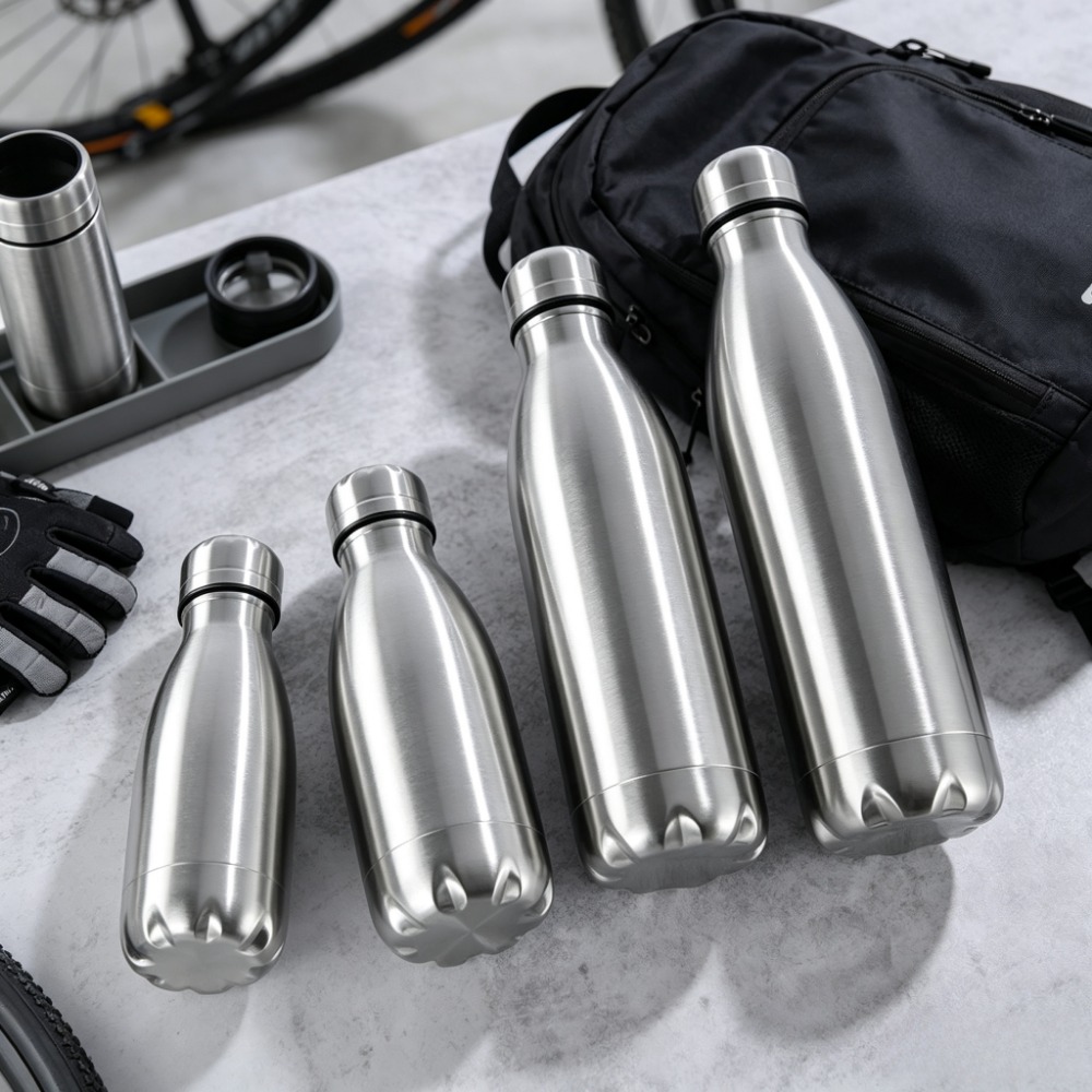 Kids Outdoor Gym Equipment - 500/1000ml Stainless Steel Water Bottle Portable