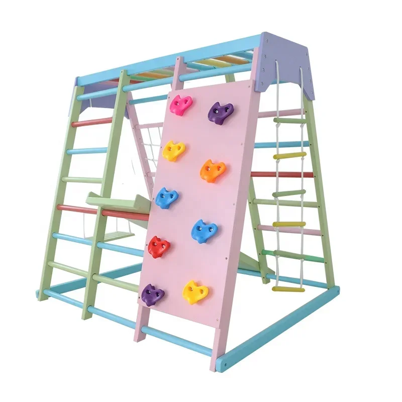 Kids Outdoor Gym Equipment - Kids Wooden Climbing Frame Indoor Set