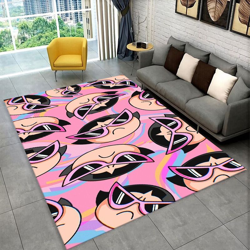 Kids Outdoor Flooring - Cute P-Powerpuff girl Cartoon Non-Slip Area