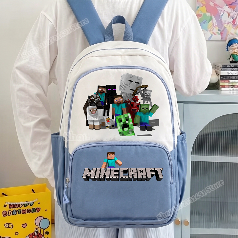 Kids Outdoor Backpack - 2pcs Miner Crafts Schoolbag with Pencil