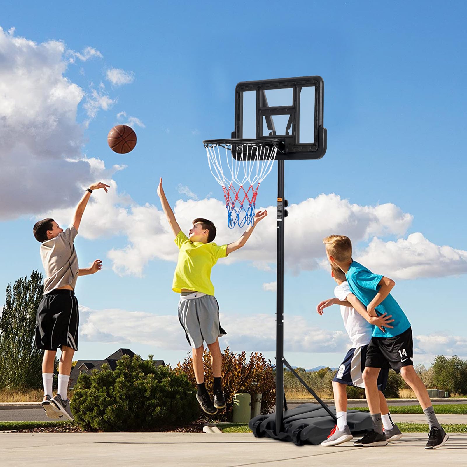 Basketball Hoop Outdoor - Kids Basketball Hoop, 5-7 ft Adjustable