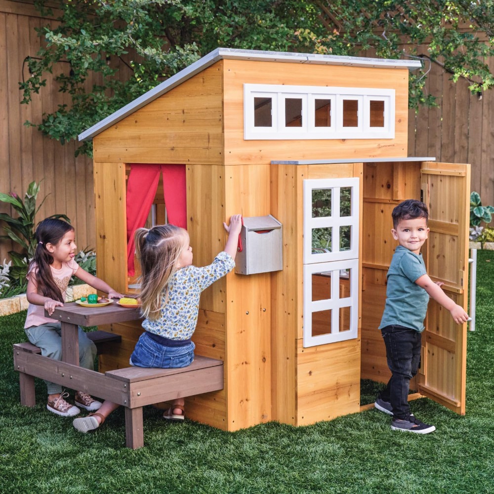 Modern Outdoor Wooden Playhous - Kids Outdoor Grill Set recension och pris