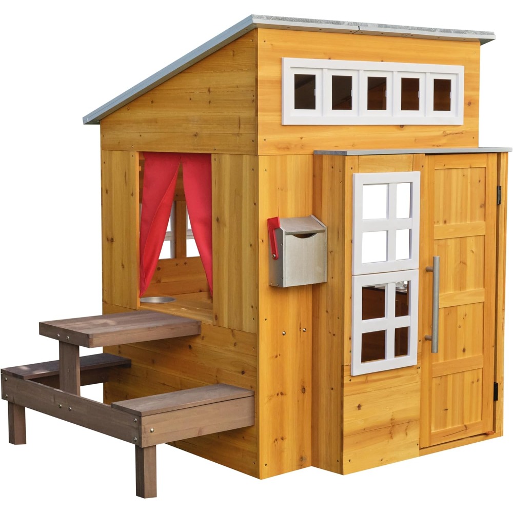Modern Outdoor Wooden Playhous - Kids Outdoor Grill Set recension och pris