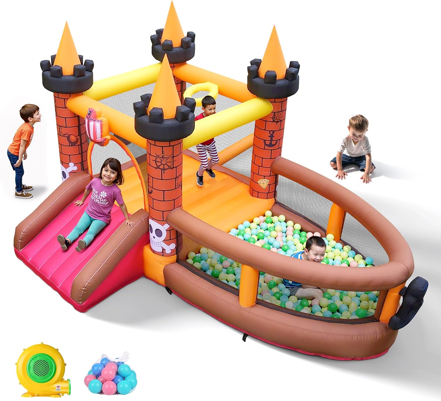 Inflatable Bounce House for Ki - Kids Outdoor House With Slide recension och pris