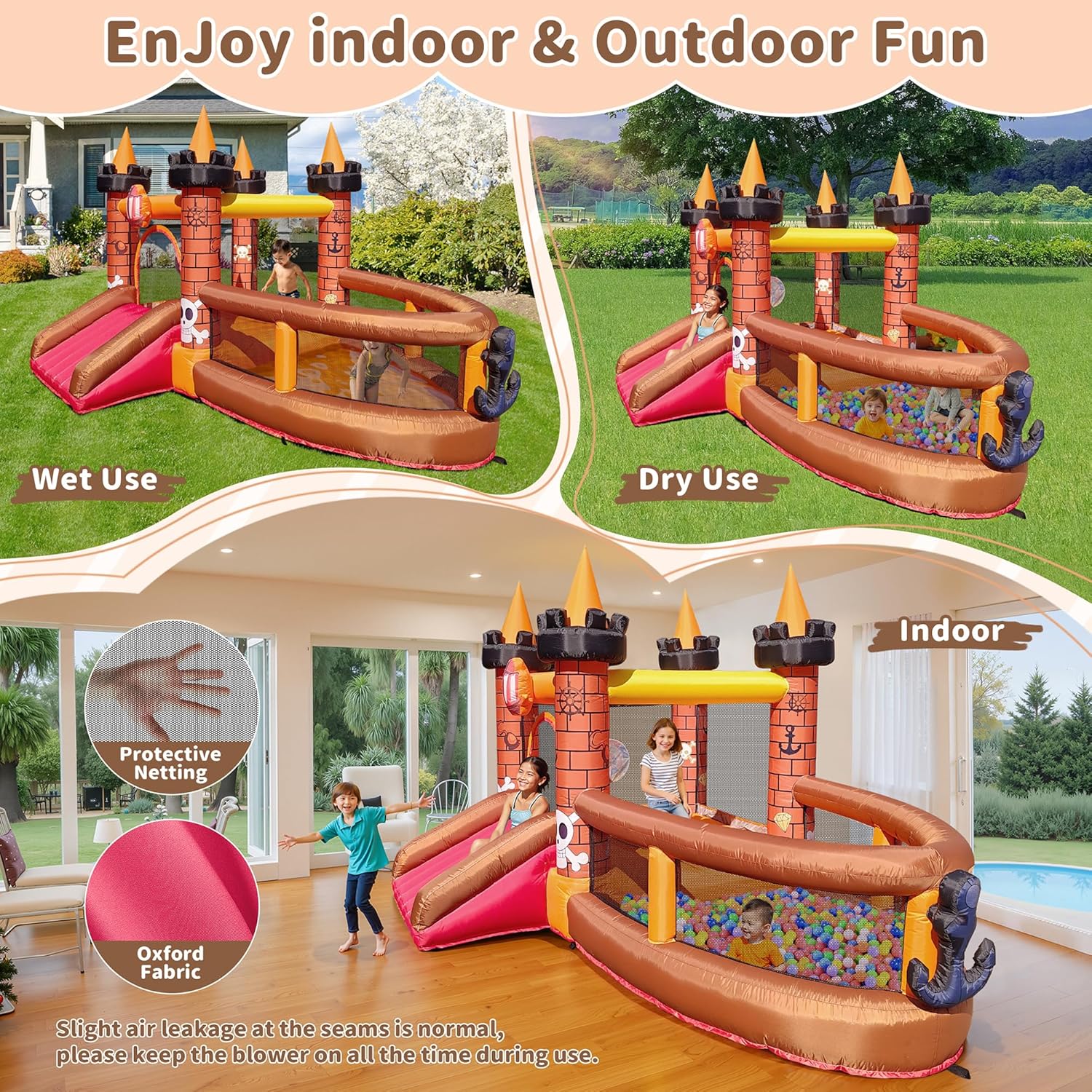 Inflatable Bounce House for Ki - Kids Outdoor House With Slide recension och pris