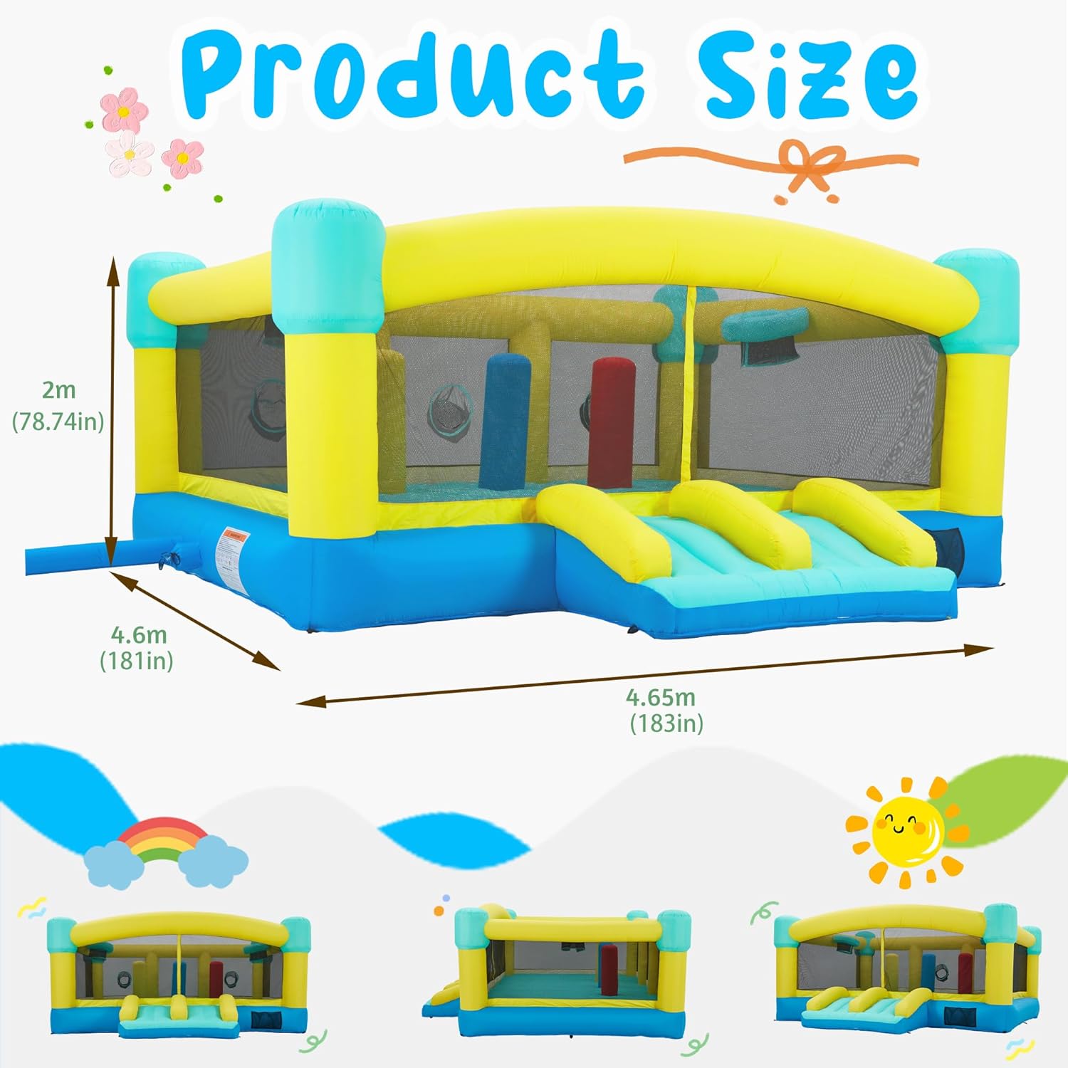 Big Bounce House,15 x 14.8 FT  - Kids Outdoor House With Slide recension och pris
