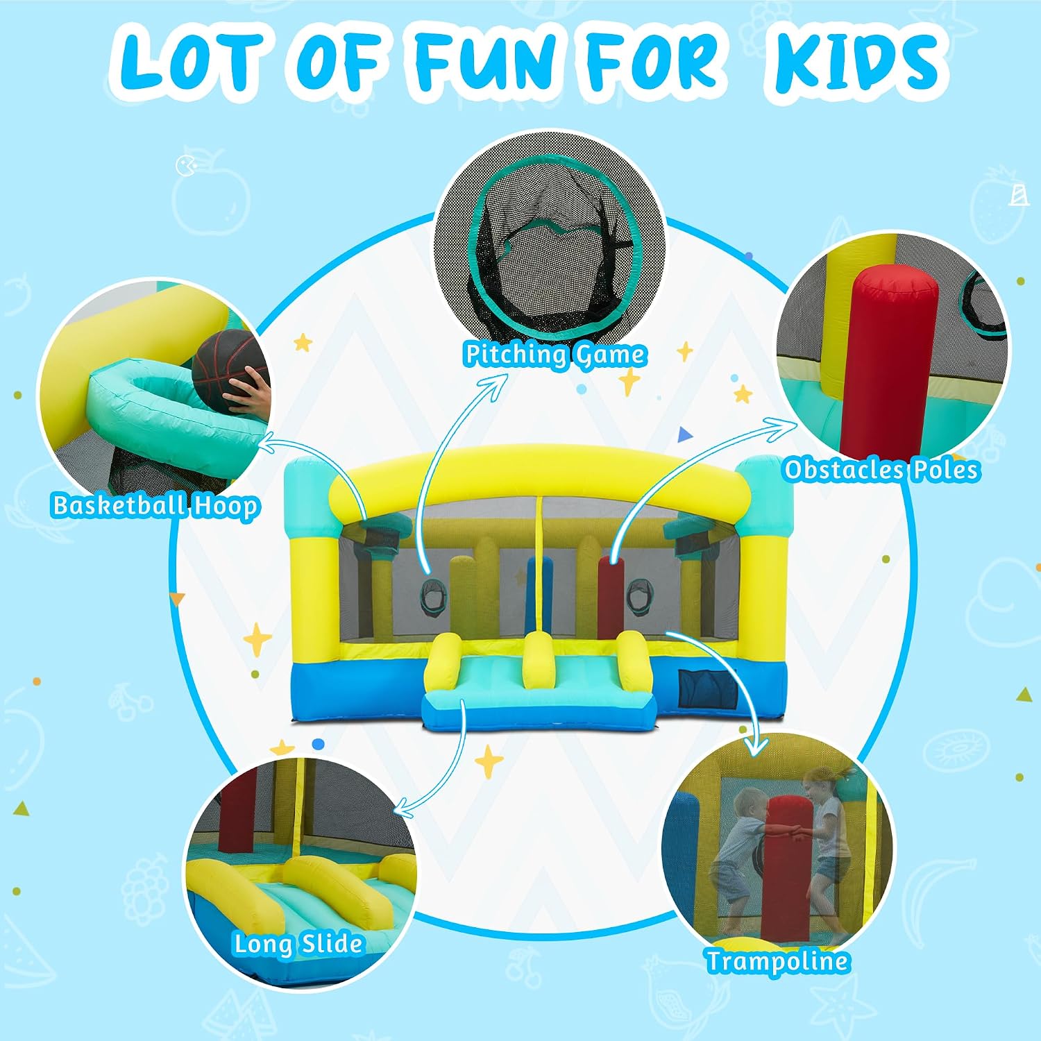 Big Bounce House,15 x 14.8 FT  - Kids Outdoor House With Slide recension och pris