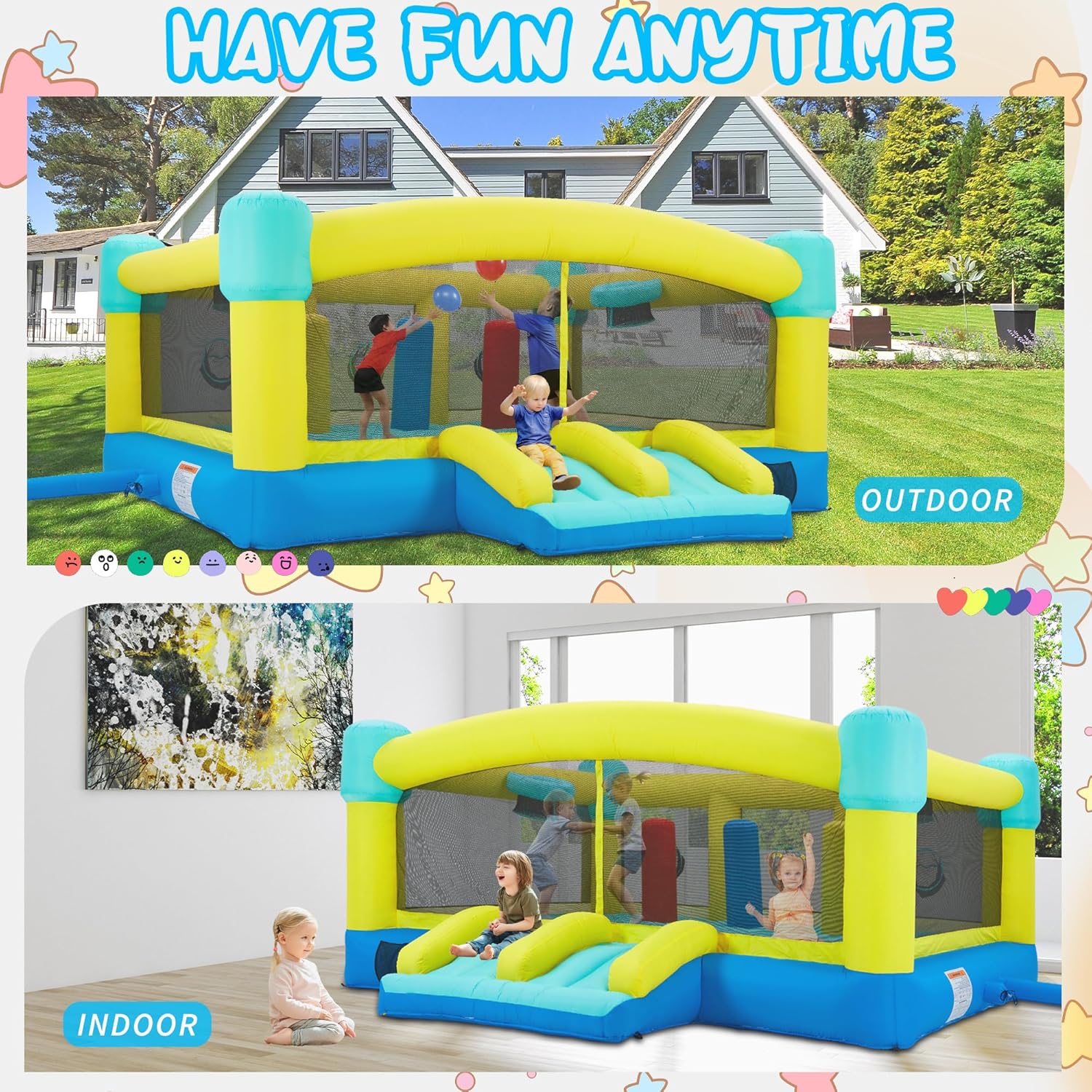 Big Bounce House,15 x 14.8 FT  - Kids Outdoor House With Slide recension och pris