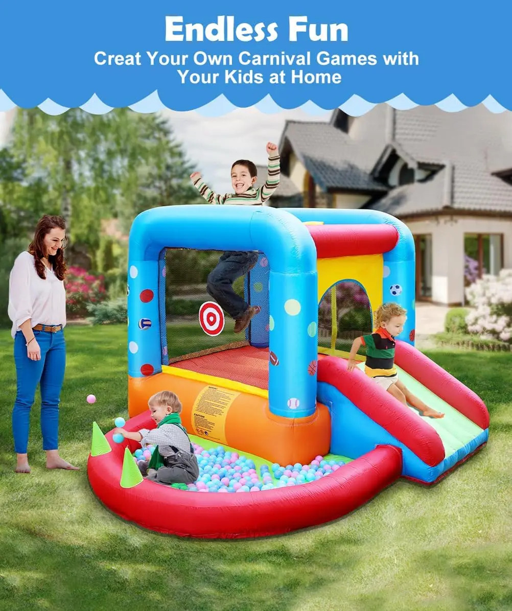 Step4Fun Inflatable Bounce Hou - Kids Outdoor House With Slide recension och pris