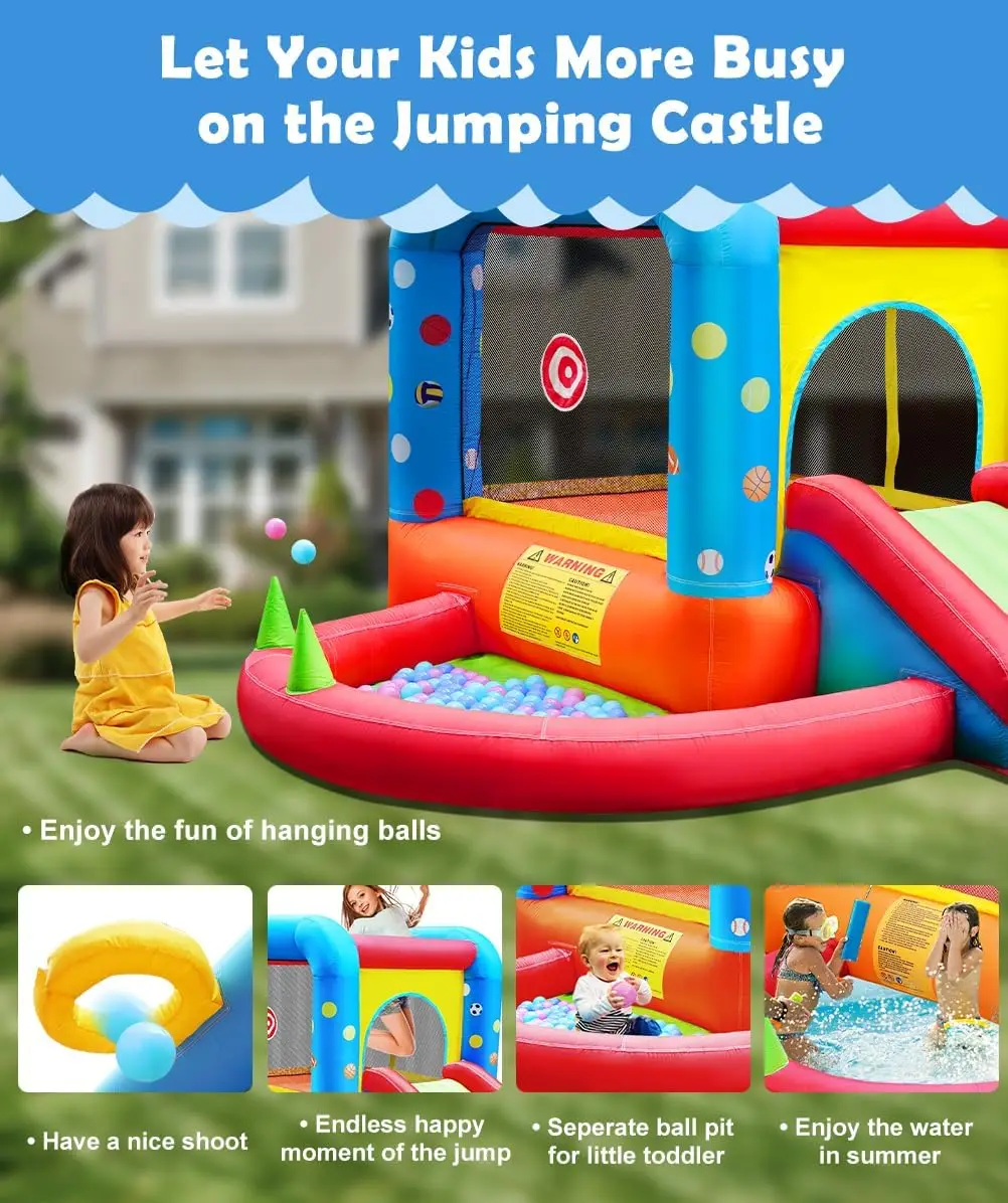Step4Fun Inflatable Bounce Hou - Kids Outdoor House With Slide recension och pris