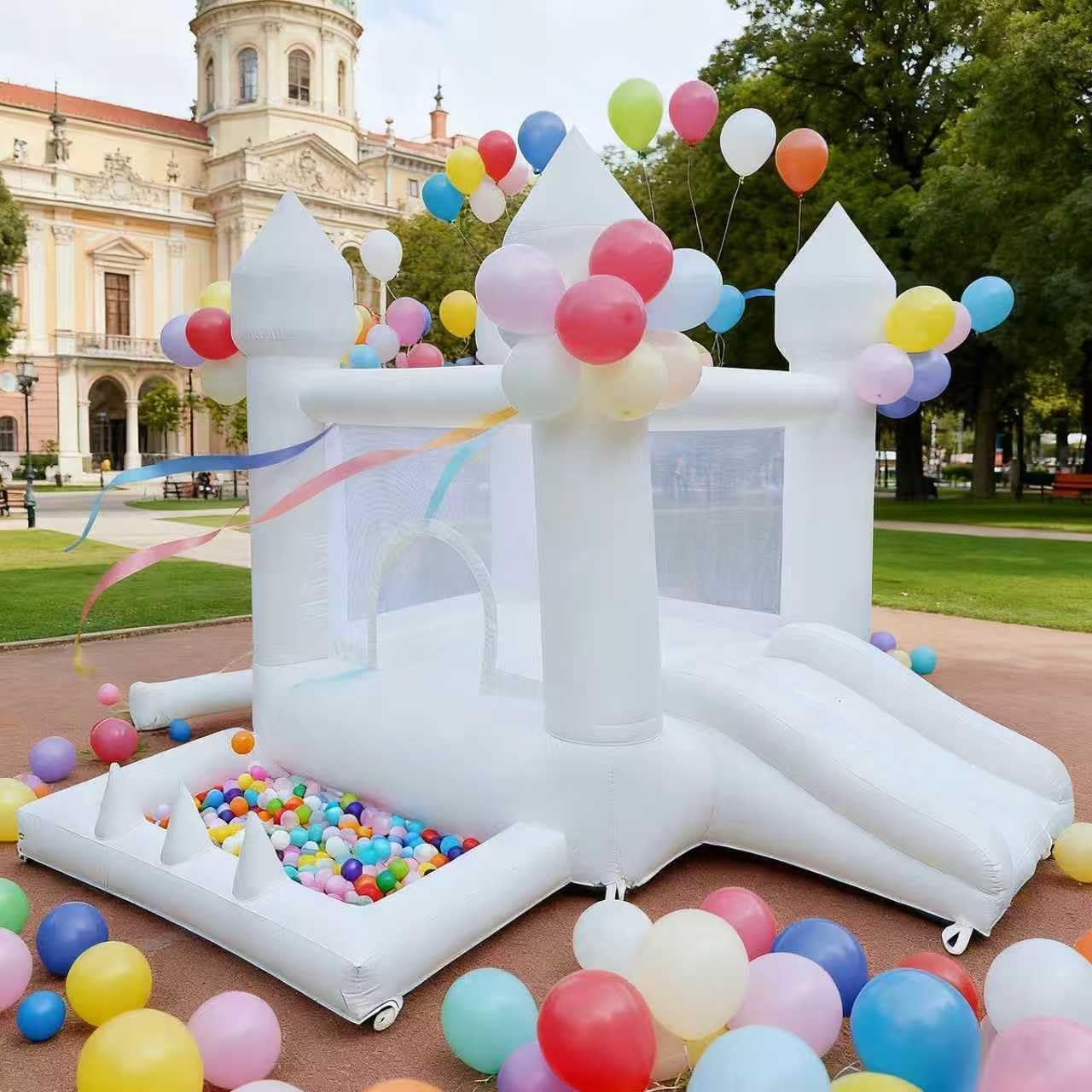 White Bounce House, Indoor and - Kids Outdoor House With Slide recension och pris