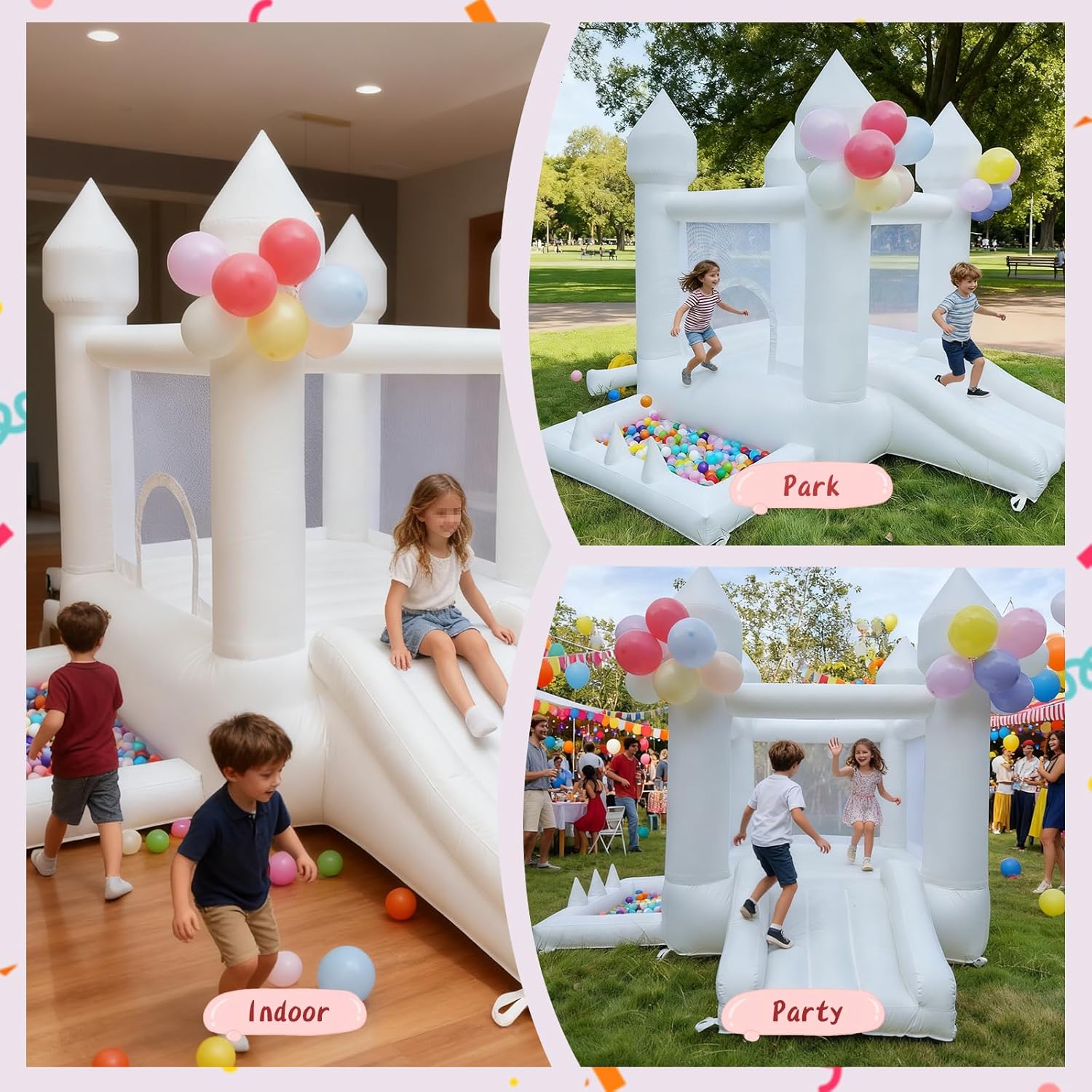 White Bounce House, Indoor and - Kids Outdoor House With Slide recension och pris