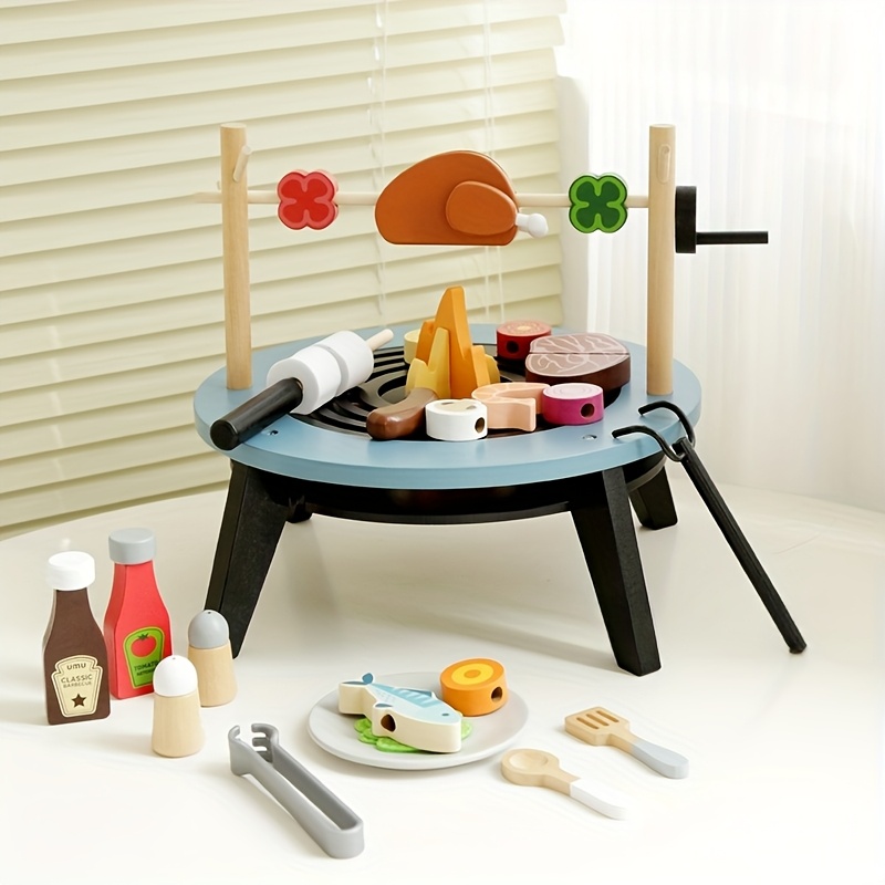 Wooden Barbecue Playset For Ki - Kids Outdoor Grill Set recension och pris