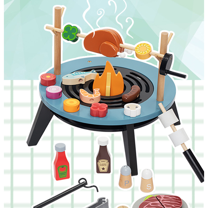 Wooden Barbecue Playset For Ki - Kids Outdoor Grill Set recension och pris
