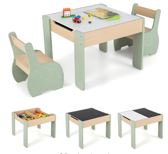Children's Modern Wooden Table - Kids Outdoor Table And Chair Set recension och pris