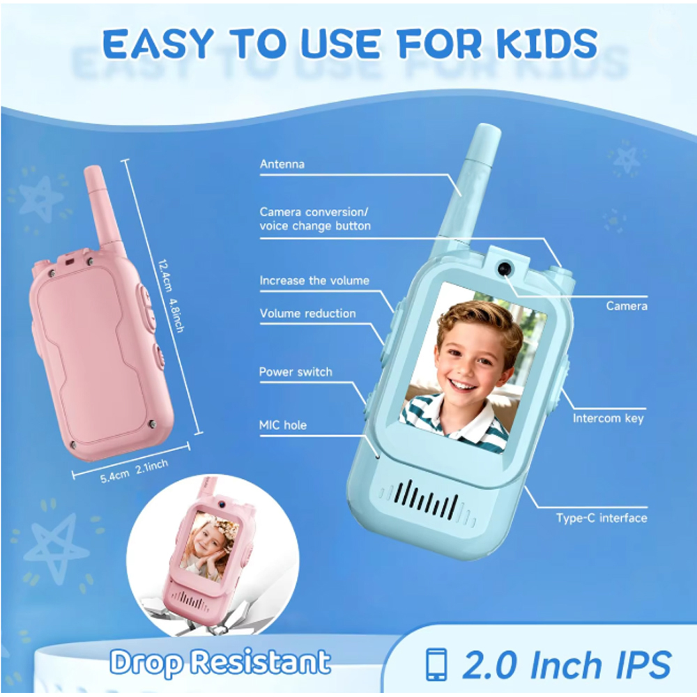 2PCS Video Walkie Talkies Mini - Kids Outdoor Videos recension och pris