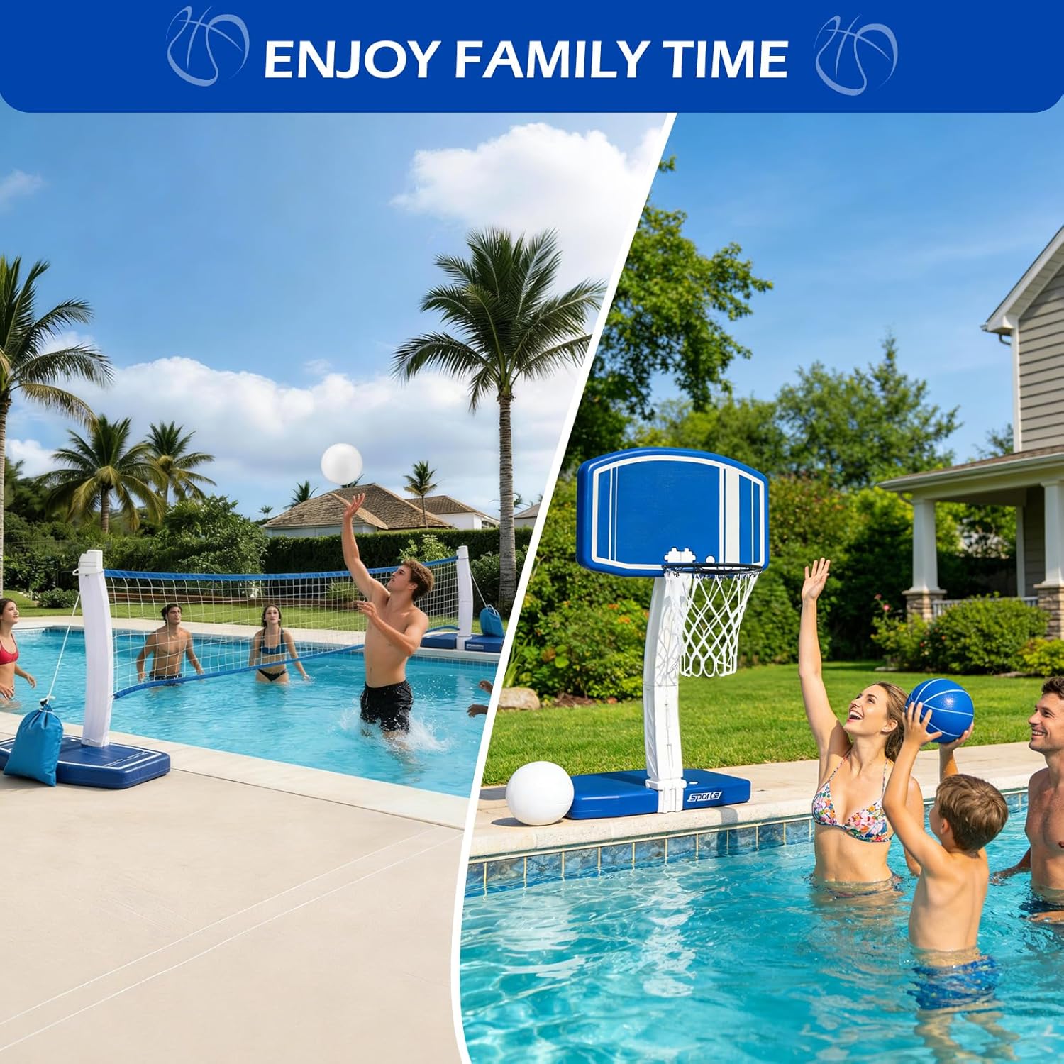 Above Ground Pool Basketball H - Kids Outdoor Volleyball recension och pris