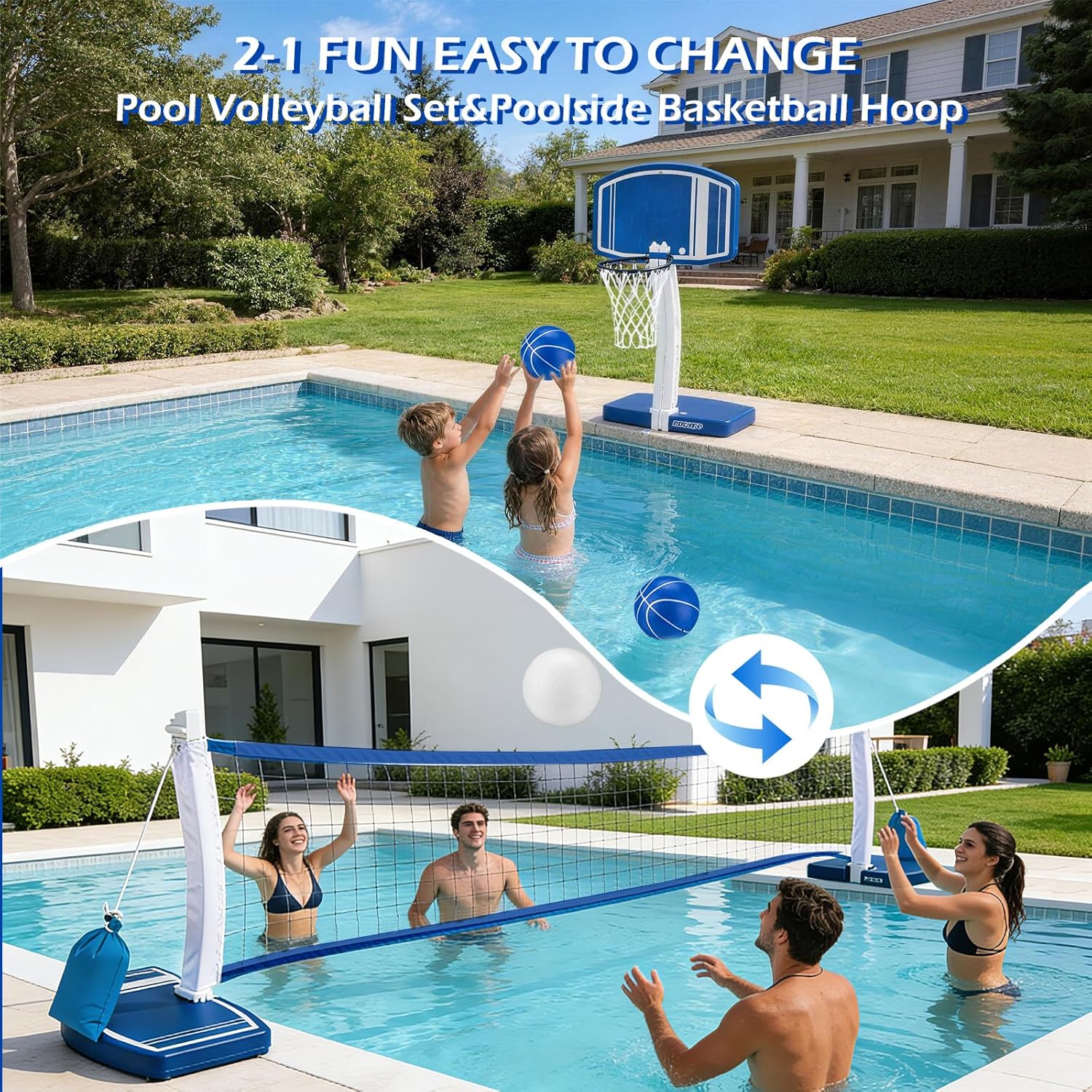 Above Ground Pool Basketball H - Kids Outdoor Volleyball recension och pris