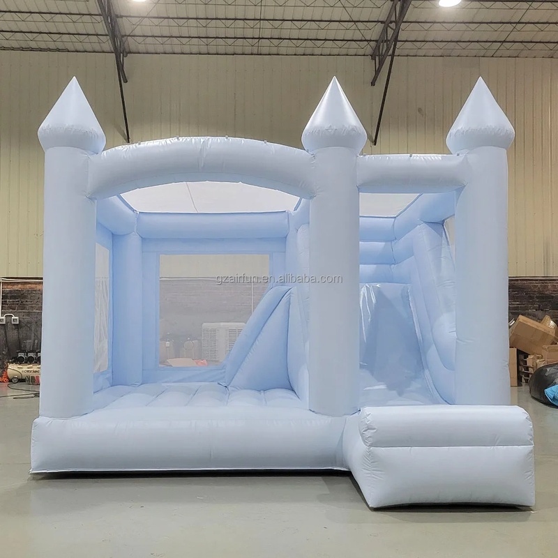 White Bouncy Castle Wedding In - Kids Outdoor House With Slide recension och pris